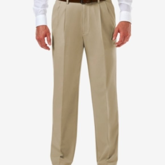 Haggar Men's Cool 18 Pro Classic Fit Dress Pants - 38 x 29  - Khaki - NWOT - Picture 1 of 3